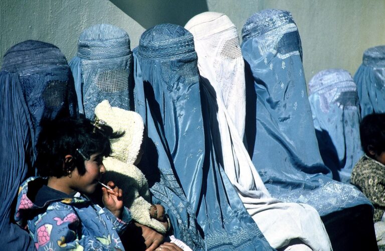 Afghanistan a group of women wearing burkas